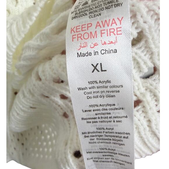 PrettyLittleThing White Eyelet Knit Polo Dress size XL - Picture 9 of 10